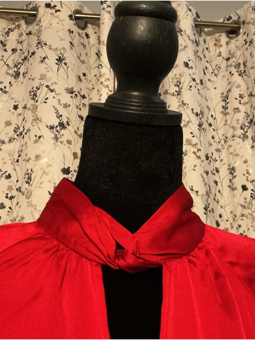 Talbots Red Keyhole Mock-Neck Blouse - Picture 10 of 15